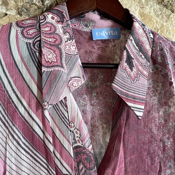 Sheer paisley blouse - Sz 16 - Picture 2 of 4